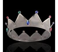 Royal King Queen Rhinestone Stage Performance Crown for Wedding Prom Birthday Party Halloween Christmas Cosplay (Nero Con Pietra Colorata)