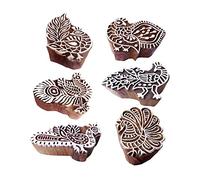 Royal Kraft Artistico Designs Peahen e Pavone Legna Stampa Timbri (Set di 6)