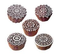 Royal Kraft Crafty Forma Floreale e Mandala Legno Blocco Timbri (Set di 5)