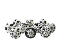 Royal Kraft Pomelli Maniglie Vintage in Ceramica Dipinti a Mano per Mobili da Cucina, Porte e Cassetti, Armadio (Set da 10) Sknob010