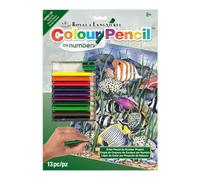 Royal & Langnickel Colour Pencil by Numbers Tropical Fish Creato Set