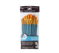Royal & Langnickel RSET-9306 - Set di pennelli medi con ghiera dorata e setole in Taklon, confezione da 12