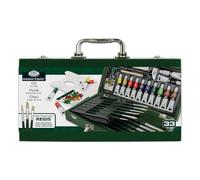 Royal & Langnickel RSET-OIL2000 - Scatola da pittura in legno con set di pennelli e colori ad olio