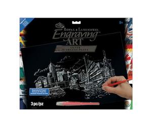 & Royal Langnickel-Set da incisione per disegni formato A3, colore: argento, modello Hong Kong Set per pittura