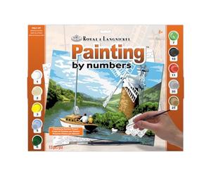 Royal & Langnickel Set pintura con números, diseño de Molino en El río, Lona,Lienzo, Multicolor, One Size