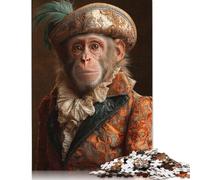 Royal Monkey Elegance Jigsaw Puzzle Impossible 1000 Pezzi Decorazione Per La Casa. Rilassamento E Intelligence Per Adulti E Ragazzi Da 14 Anni 1000pcs (75x50cm)