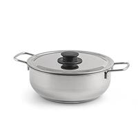 Royal Norfolk Casseruola con 2 Manici, Realizzata in Acciaio Inox, Misura 22cm, è Compresa di Coperchio, Lavabile in Lavastoviglie, Classico e Igienico 100%, Prodotto Originale e Certificato, Grigio