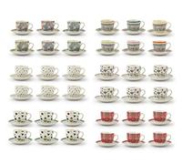 Royal Norfolk Set 6 Tazze Caffe', Porcellana, Decori Assortiti, cc 90