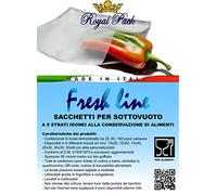 ROYAL PACK Buste e sacchetti per sottovuoto goffrati per alimenti FRESH LINE 30x40 confezione da 50 sacchetti