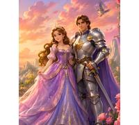 Royal Princess and Knight Composition Notebook: Wide Ruled Fairytale Castle Writing Journal for Kids, Students, School Notes, Creative Stories, and Fantasy Adventure Fans