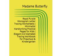 Royal Purple Monogram Letter Tracing Worksheets | Minimalist Handwriting Practice Pages for Kids | Elegant A-Z Alphabet Tracing Workbook for Preschool & Kindergarten