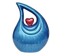 Royal Rapture Urna funeraria funebre a forma di goccia, 20,3 cm e 30,5 cm di altezza (Blue.TD_Red.Heart, 12")