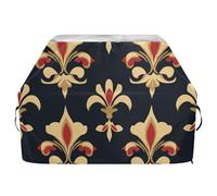 Royal Retro Floral Pattern Outdoor Charcoal Grill Cover 165 pollici Impermeabile Heavy Duty Grande Grill Copertura con coulisse regolabile per Polvere Vento