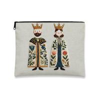 Royal Royal - Trousse da viaggio per cosmetici, da donna, portatile, piccola, in tela, con cerniera, scelta perfetta per festival e occasioni speciali, Beige chiaro., 7x9 Inch, Royal