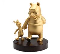 Collezione Royal Selangor Figurina dorata di Winnie the Pooh e maialino in peltr