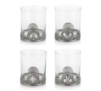 Royal Selangor - Set di bicchieri da whisky in peltro da 4 x 283,5 g, collezione Ace Cognac / Bourbon / Scotch / Cocktail
