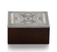 Royal Selangor High Quality Personalised Wooden Pewter Ace Playing Card Caddy