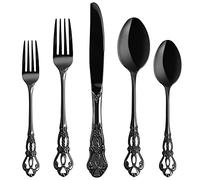 Royal - Set di posate in acciaio inox per 4 persone, 20 pezzi, lucidate a specchio, coltello, forchetta, cucchiaio, lavabili in lavastoviglie, regalo per matrimoni