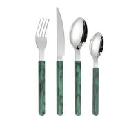 Royal Shang Youpin Retro Stile Cinese PP Maniglia Da Cucina in Acciaio Inox Argenteria Da Tavola Posate Set Di Posate Coltello Da Bistecca Forchetta Cucchiaio Cucchiaino (Verde scuro,4 pezzi)