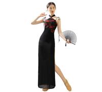 ROYAL SMEELA Abito Qipao Lungo Cheongsam Donna Cinese Tradizionale, Vestito Senza Maniche Con Spacco, Stile Cinese