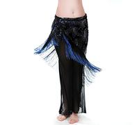 ROYAL SMEELA, Fusciacca da Fianchi con Nappe, Bicolore, Abbigliamento per la Danza del Ventre, da Donna, Blue
