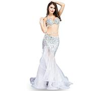 ROYAL SMEELA Set di Costumi di Danza del Ventre Gonna Gonna Bra Lussuoso Bling Paillettes Drill Design Gonna a Sirena Danzante Abbigliamento da Ballo Professionale da Donna