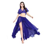 ROYAL SMEELA Tuta Gonna Danza del Ventre Set Top Danza del Ventre e Gonna Tulle da Prestazione Abiti Costume danzatrice del Ventre Abbigliamento Danza del Ventre Sexy Costume per la Danza del Ventre