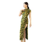 ROYAL SMEELA Vestito Qipao Velluto Donna Abito Cheongsam Cinese Verde Scavare Abiti Qipao Cheongsam Tradizionale Cinese Costume da Cinese Qipao Cinese Vestito Cinese Donna Qipao Fessura Lungo