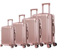 Royal swiss 4 Valigia grande dimensione, Valigia stiva 4 ruote, serratura TSA · Maniglia telescopica regolabile, rosa oro, carrello a scafo rigido,Valigie a ruote 360°