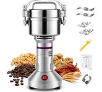 Royal Swiss® Moulin Électrique 850W - Macinacaffè e Macina Spezie in Acciaio Inox | Macina per Cereali, Caffè, Farina, Erbe | Alta Velocità, Lame a 3 Strati, Sicurezza Anti-Sovraccarico (150g)