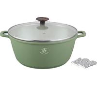 Royal Swiss Pentola con rivestimento in marmo, coperchio in vetro, induzione, 9,5 litri, 32 cm, verde