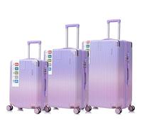 Royal Swiss Set di valigie rigide 3 pezzi - rosa - leggero e resistente - 4 ruote a 360°, serratura TSA, guscio ABS + alluminio - Valigia cabina + medio + grande