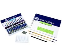 Talens Art Creation Gouache starter set con 12 colori (tubetti da 12 ml), pennelli, tavolozza, carta, matita e gomma