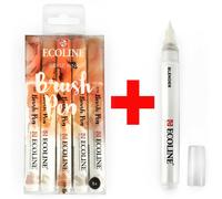 Royal Talens Ecoline Liquido Acquerello Pennello Penne - Beige Rosa 5 Set +