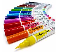 Ecoline Brush Pen Set di 15 penne acquerellabili liquide - colori di base - pennarelli sfumabili per scrivere a mano, disegnare e creare oggetti