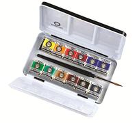 Royal Talens Rembrandt Professional Water Color - Confezione da 12 padelle in metallo con spazzola in zibellino, set base