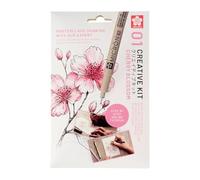 ROYAL TALENS Sakura Creative Kit, 3 penne, 3 fogli di carta A6 Multi Media (fiori di ciliegio)