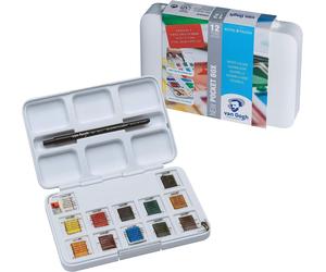 Royal Talens Van Gogh Scatola Di Acquerelli Portatile Colori Base 12 Mezzi Pani