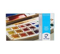 Royal Talens - Van Gogh Water Colour - Scatola di pittura in plastica da 24 colori con pennello