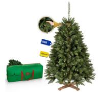 Royal Trees Albero di Natale artificiale 150 cm - Abete Siberiano artificiale con 578 punte e supporto in legno, albero di Natale realistico verde denso, custodia inclusa