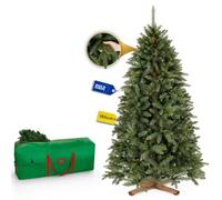 Royal Trees Albero di Natale artificiale 180 cm - Abete Siberiano artificiale realistico denso con 755 punte e supporto in legno, albero di Natale verde realistico, custodia inclusa