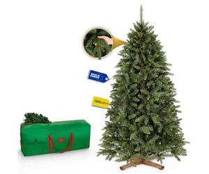 Royal Trees Albero di Natale artificiale 180 cm - Abete Siberiano artificiale realistico denso con 755 punte e supporto in legno, albero di Natale verde realistico, custodia inclusa