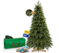Royal Trees Albero di Natale artificiale, 210 cm, in pino scandinavo artificiale, denso albero di Natale con 813 punte, albero di pino naturale grande, con robusto supporto in legno e custodia