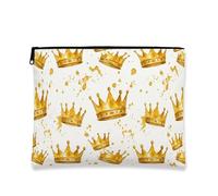 Royal - Trousse per trucchi vintage, elegante, da donna, portatile, in tela, con cerniera, organizer per articoli da toeletta per le vacanze, 17,8 x 22,9