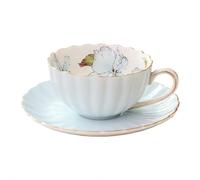 Royal Vintage - Tazza da tè in stile inglese, in ceramica, motivo floreale, con fodera floreale, set da 1 tazza e 1 piatto, set da tè in porcellana, tazze da cappuccino, tazze da latte per compleanno