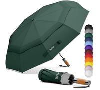 Royal Walk Ombrello Pieghevole Antivento Viaggio Pioggia Portatile Piccolo | Ombrello Uomo Donna Compatto da Borsa Automatico Apri Chiudi, Resistente al Vento, Antigoccia, Manico in Legno, Grande 103 cm