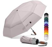 Royal Walk Ombrello Pieghevole Antivento Viaggio Pioggia Portatile Piccolo | Ombrello Uomo Donna Compatto da Borsa Automatico Apri Chiudi, Resistente al Vento, Antigoccia, Manico in Legno, Grande 103 cm