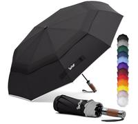 Royal Walk Ombrello Pieghevole Antivento Viaggio Pioggia Portatile Piccolo | Ombrello Uomo Donna Compatto da Borsa Automatico Apri Chiudi, Resistente al Vento, Antigoccia, Manico in Legno, Grande 103 cm