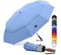Royal Walk Ombrello Pieghevole Antivento Viaggio Pioggia Portatile Piccolo | Ombrello Uomo Donna Compatto da Borsa Automatico Apri Chiudi, Resistente al Vento, Antigoccia, Manico in Legno, Grande 103 cm