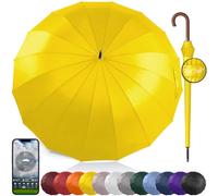 Royal Walk Ombrello Pioggia Grande Antivento Resistente Uomo Donna Classico | Ombrello da Pioggia XXL Per 2 Persone da Golf, Apertura Automatica, Antigoccia, 16 Stecche, Manico In Legno, Custodia, 120 cm